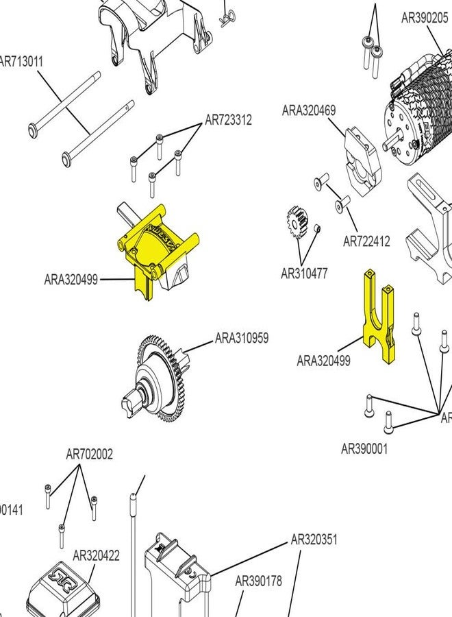 UURCSKY Aluminum Center Diff Cover Mounts Upgrades Part for ARRMA 1/8 Typhon/Kraton/Outcast/Notorious/Talion 6S BLX,1/7 Mojave/Felony/Infraction/Fireteam 6S BLX #ARA320499 (Red) - Image 5